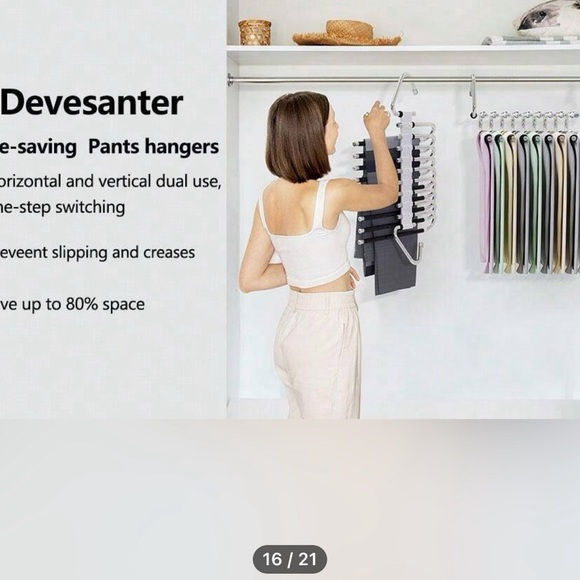 1pc Multipurpose Foldable Pants Hanger/rack With Multilayer & Hanging Design - Picture 5 of 5